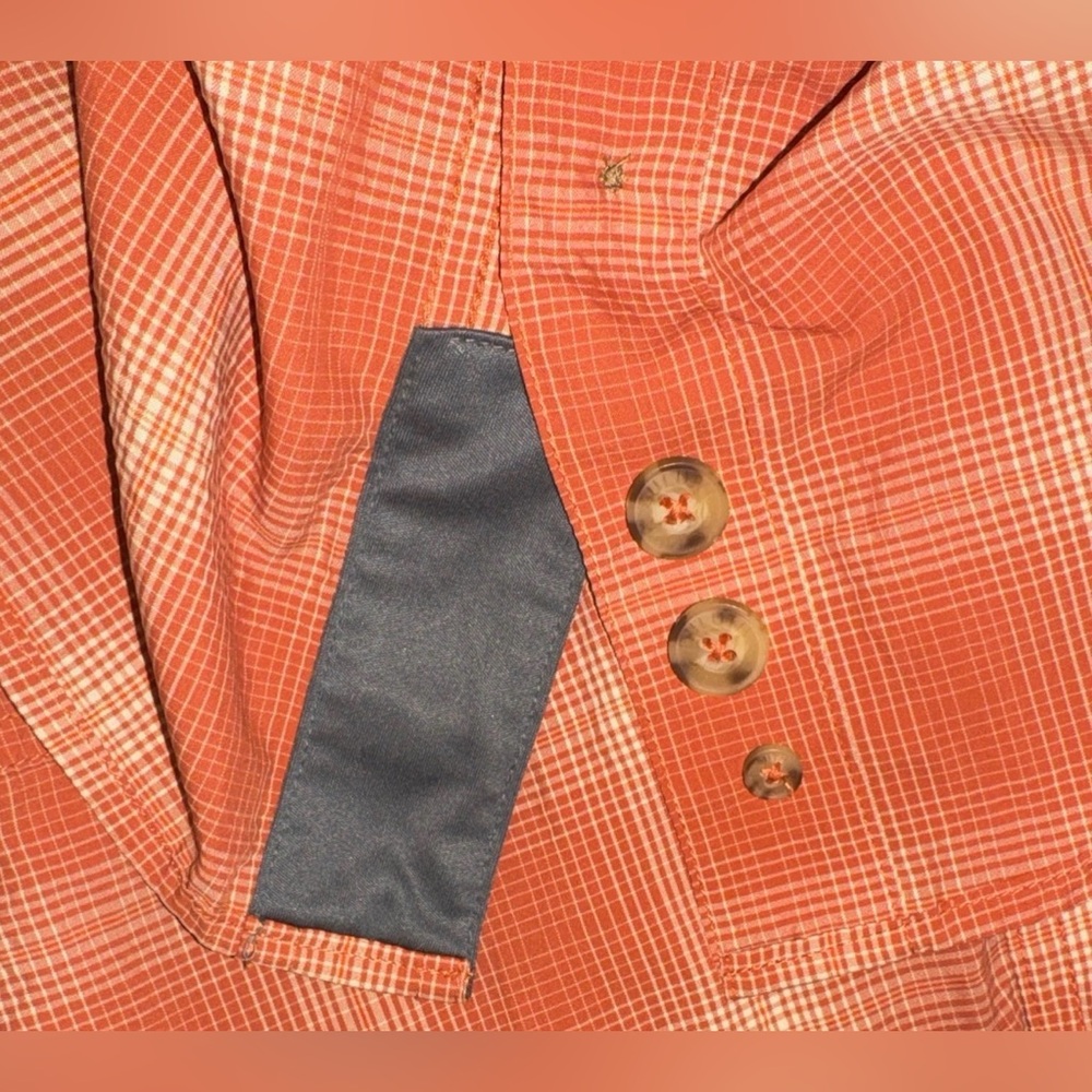 Duluth Trading Shirt Orange Plaid Long Sleeve Button Up UNTUCKED Mens 3XL - Picture 12 of 12